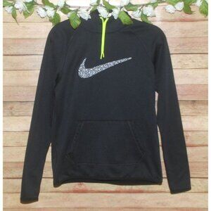 Nike Mens Therma-Fit Black Hooded Pullover Athletic Jacket Size S Pocket Stretch